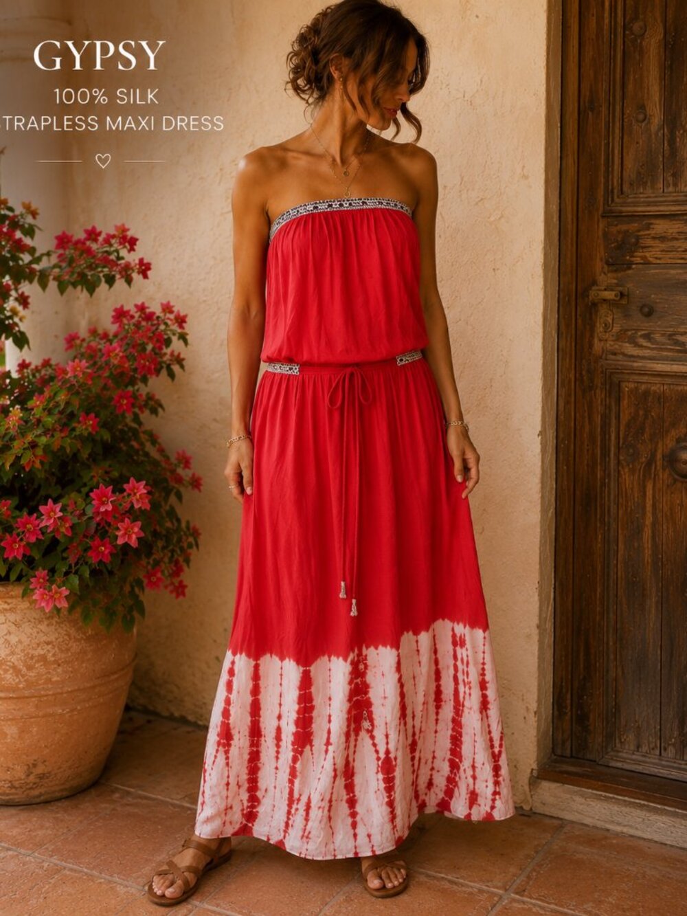 ❤️ Gypsy 05 (Global Village) 100% Silk Strapless Maxi Dress ❤️